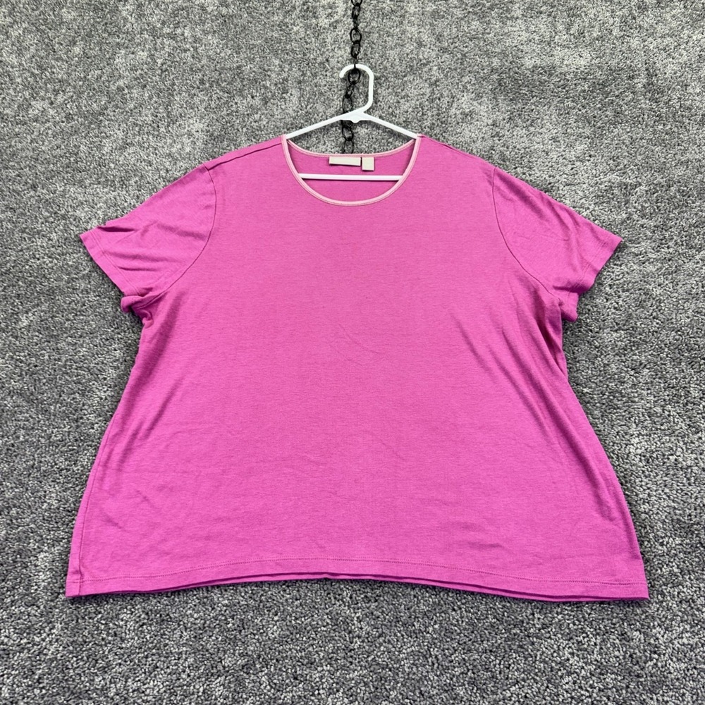 Nordstrom Shirt Womens 3X Pink Short Sleeve Crew Neck Basic Jersey Tee Casual